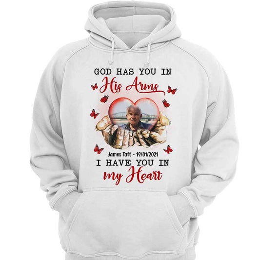 Big Piece Of My Heart God Hand Photo Memorial Personalized Hoodie Sweatshirt