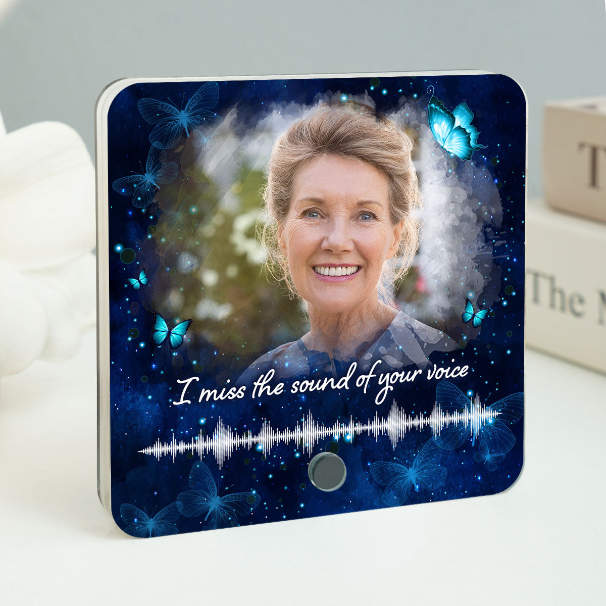 I Miss The Sound Of Your Voice Voicemail Recording Memo Memorial Keepsake Personalized Music Fridge Magnet