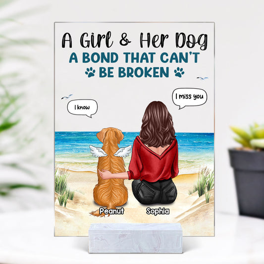 A Bond Can‘t Be Broken Gift For Dog Mom Personalized Acrylic Plaque