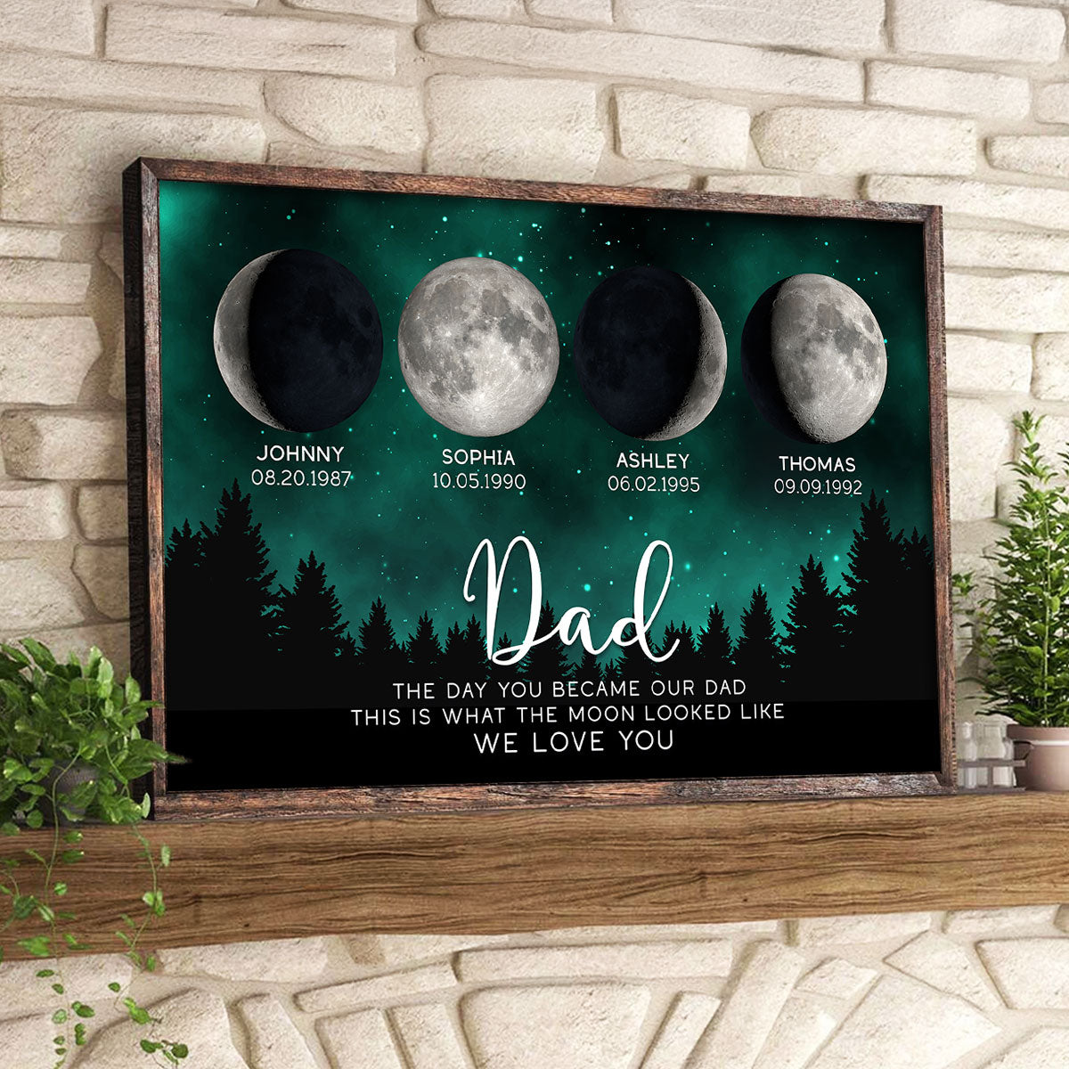 This Is What The Moon Looked Like The Day You Became Dad Grandpa Custom Birth Moon Phase Personalized Poster