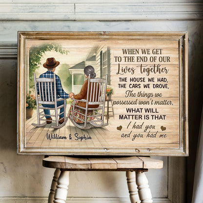 Old Couple Sitting On The Porch Personalized Poster, Heartfelt Gift For Couple, For Him, For Her, Husband, Wife