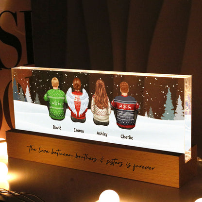 The Love Between Family Is Forever Personalized LED Night Light, Christmas Gift For Loved Ones