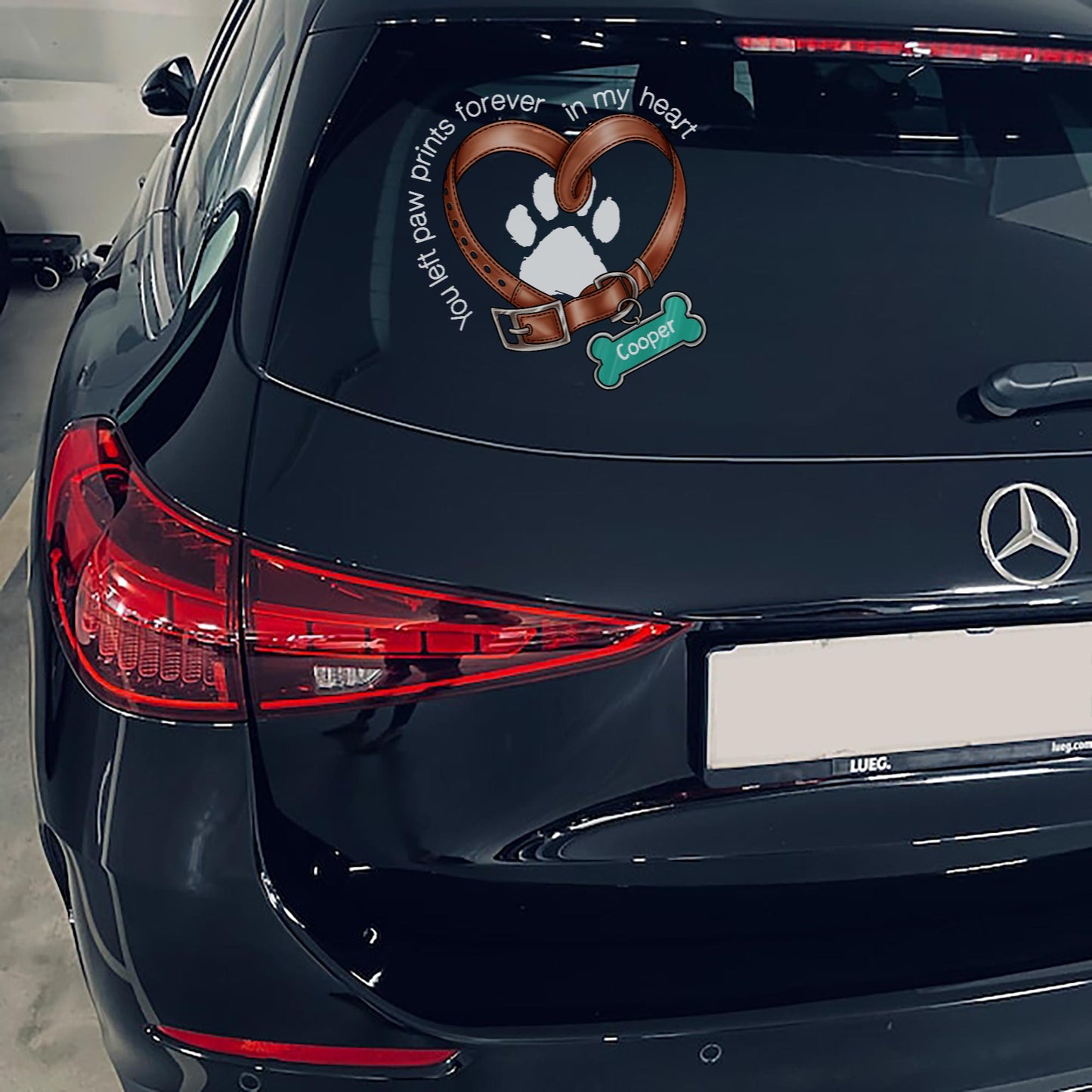 You Left Paw Prints In My Heart Dog, Cat, Pet Memorial Sympathy Remembrance Gift Personalized Decal