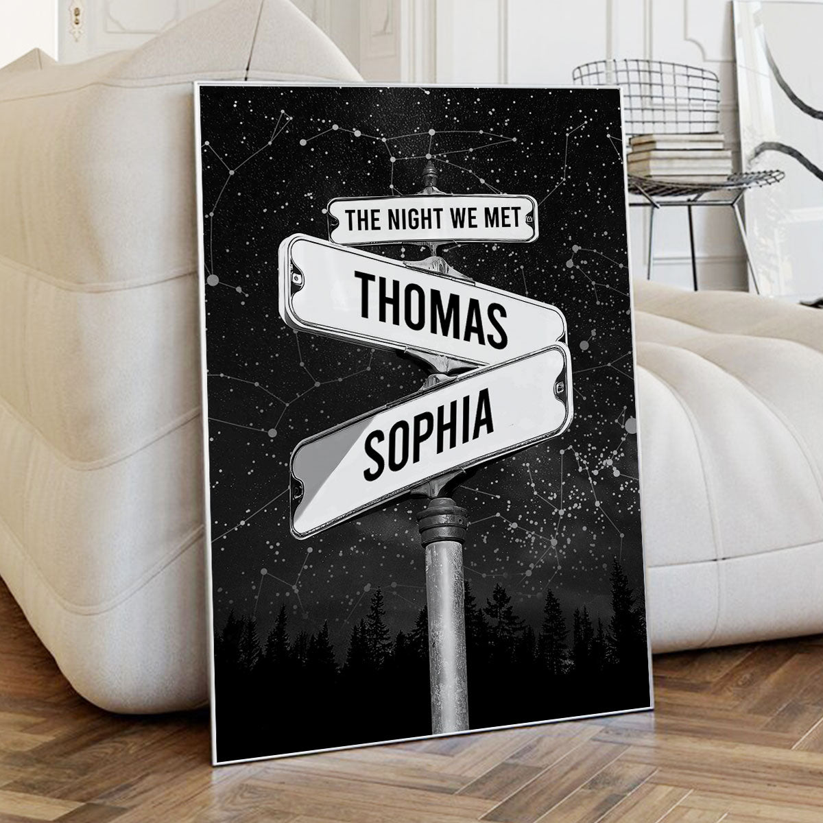 Couple Constellation Custom Star Map Street Sign Personalized Poster, Perfect Home Decor, Engagement Gift Wedding Gift Anniversary Gift For Couple