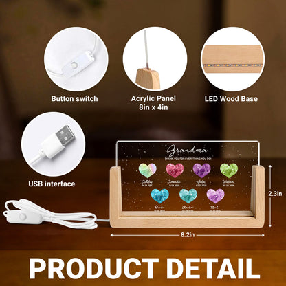 Birthstone Constellations Personalized U-Base Acrylic LED Night Light, Mother's Day Gift, Grandparents Day Gift, Gift for Her, Mom Gift, For Grandma