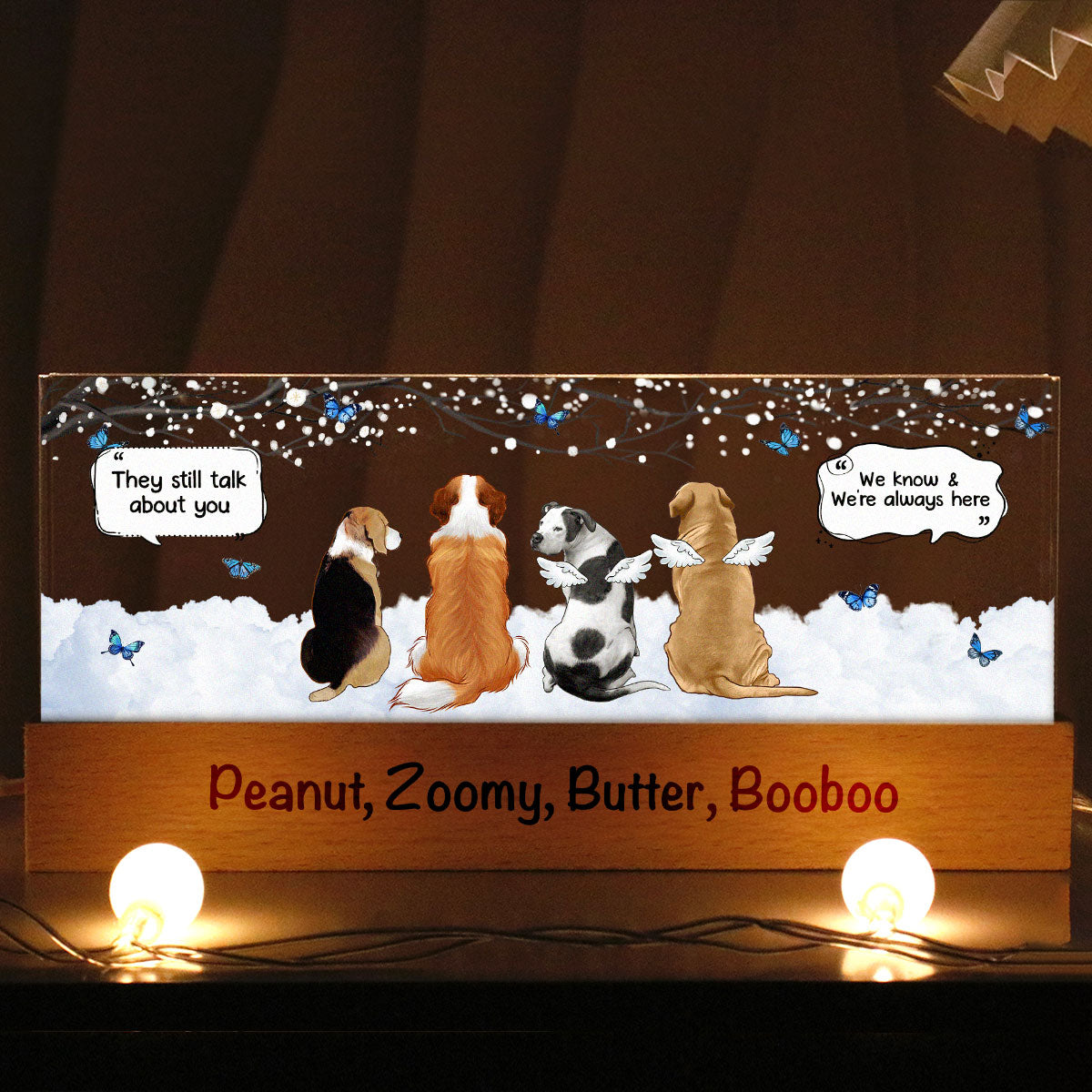 They Still Talk About You, Memorial Gift For Pet Dog Cat Lovers, Personalized LED Night Light