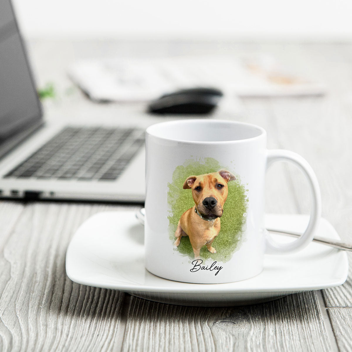 Watercolor Pet Portrait Using Photo Personalized Mug, Unique Gift For Pet Owners, Thoughtful Pet Memorial Gift