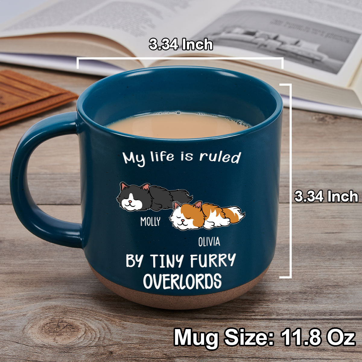 Ruled By Tiny Furry Overlords Ver Cat - Personalized Custom Pottery Mug