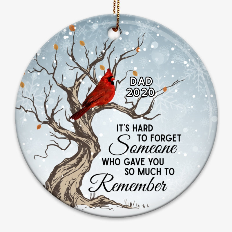 Hard To Forget Cardinal Memorial Personalized Circle Ornament