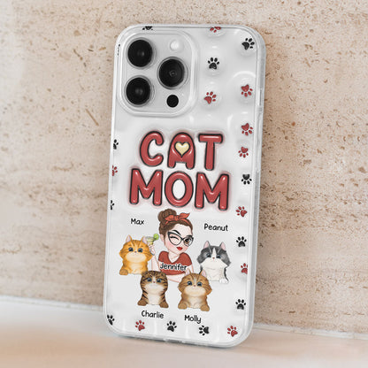 Lovely Cat Mom- Personalized Custom 3D Inflated Effect Phone Case