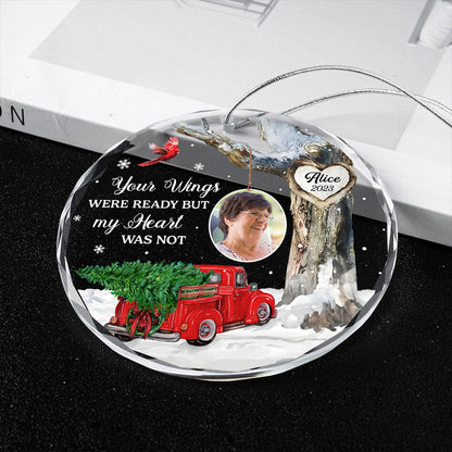 Always With You Photo Memorial Personalized Glass Ornament, Christmas Sympathy Keepsake, Lost Loved Ones Rememberance