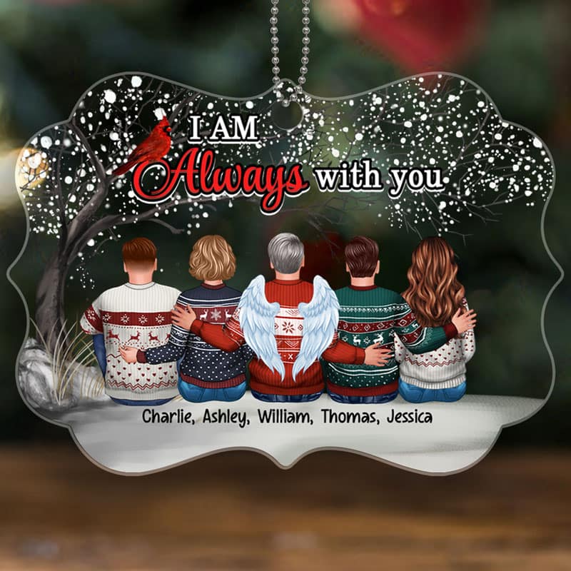 Always With You Memorial Blossom Tree In Snow Personalized Acrylic Ornament