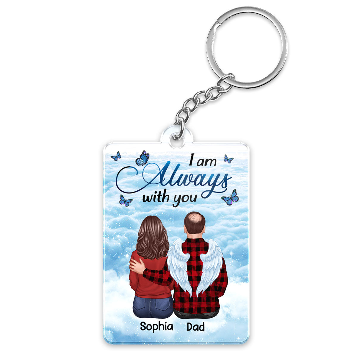 Always With You Sky Family Members Memorial Personalized Acrylic Keychain