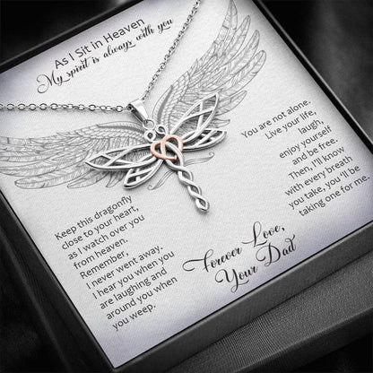 From My Dad In Heaven Dragonfly Necklace