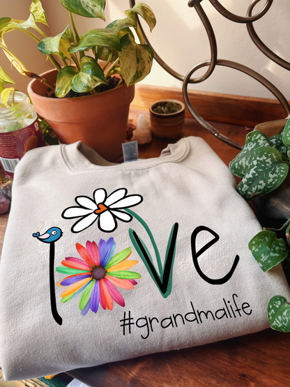 Personalized Love Grandma Life Flower CTH01 Sweatshirt