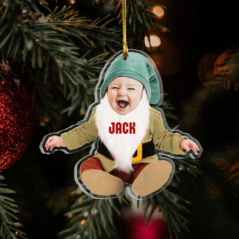 Personalized Babys Photo First Christmas Ornament