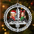 Besties Forever Crystal Effect - Personalized Acrylic Ornament - Christmas Gift for Best Friends