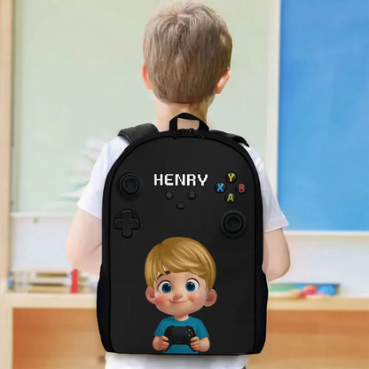 Personalized Gamer Backpack for Boys Girls, Back to School Backpack for Kids
