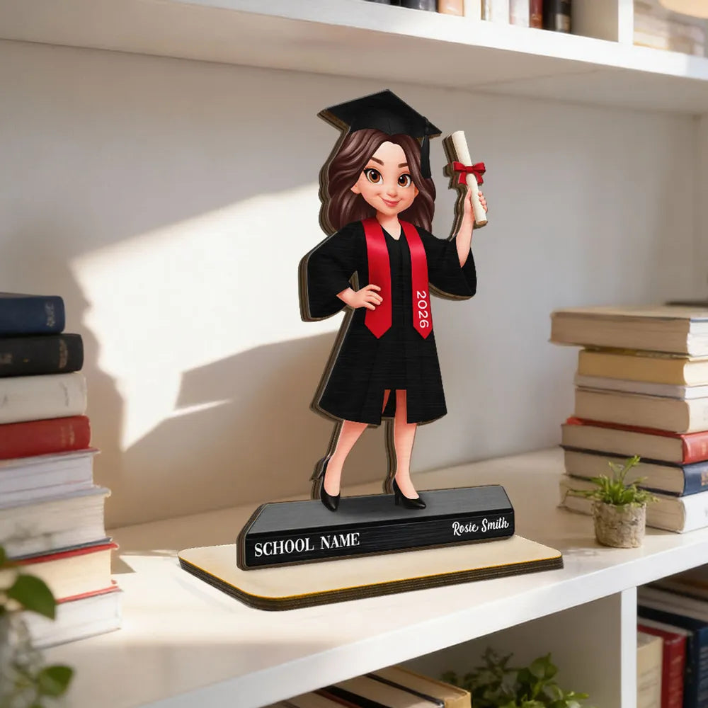 Congrats Graduation Senior - Personalized 2-Layered Wooden Plaque - Gift For Graduation Day, Graduation Gift, Keepsake