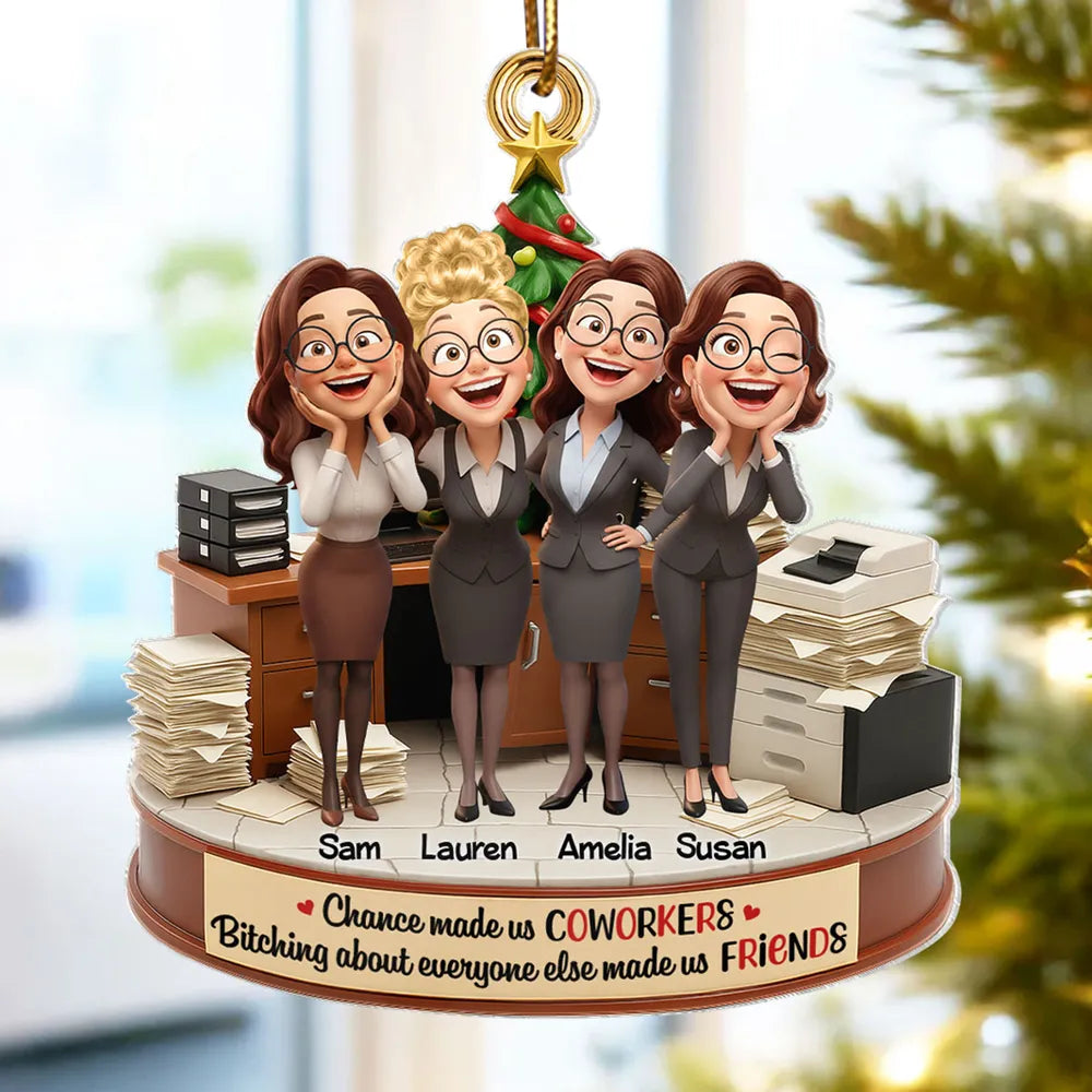 Chance Made Us Coworkers - Personalized Acrylic Ornament - Funny Christmas Gift for Work Bestie