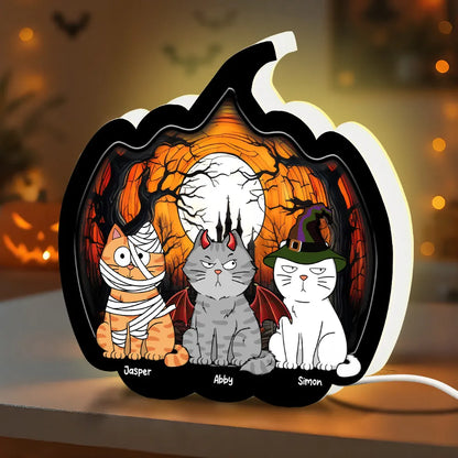 Halloween Funny Cat Pumpkin Shaped Personalized Light Box