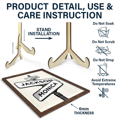 Family Love Keepsake - Personalized 2-Layered Wooden Plaque With Stand