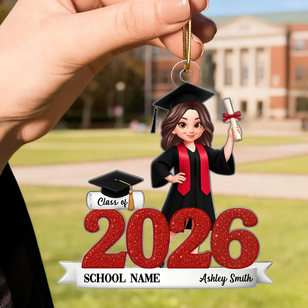 Class Of 2025 2026 3D Effect Senior - Personalized Acrylic Ornament - Christmas Gift For Senior