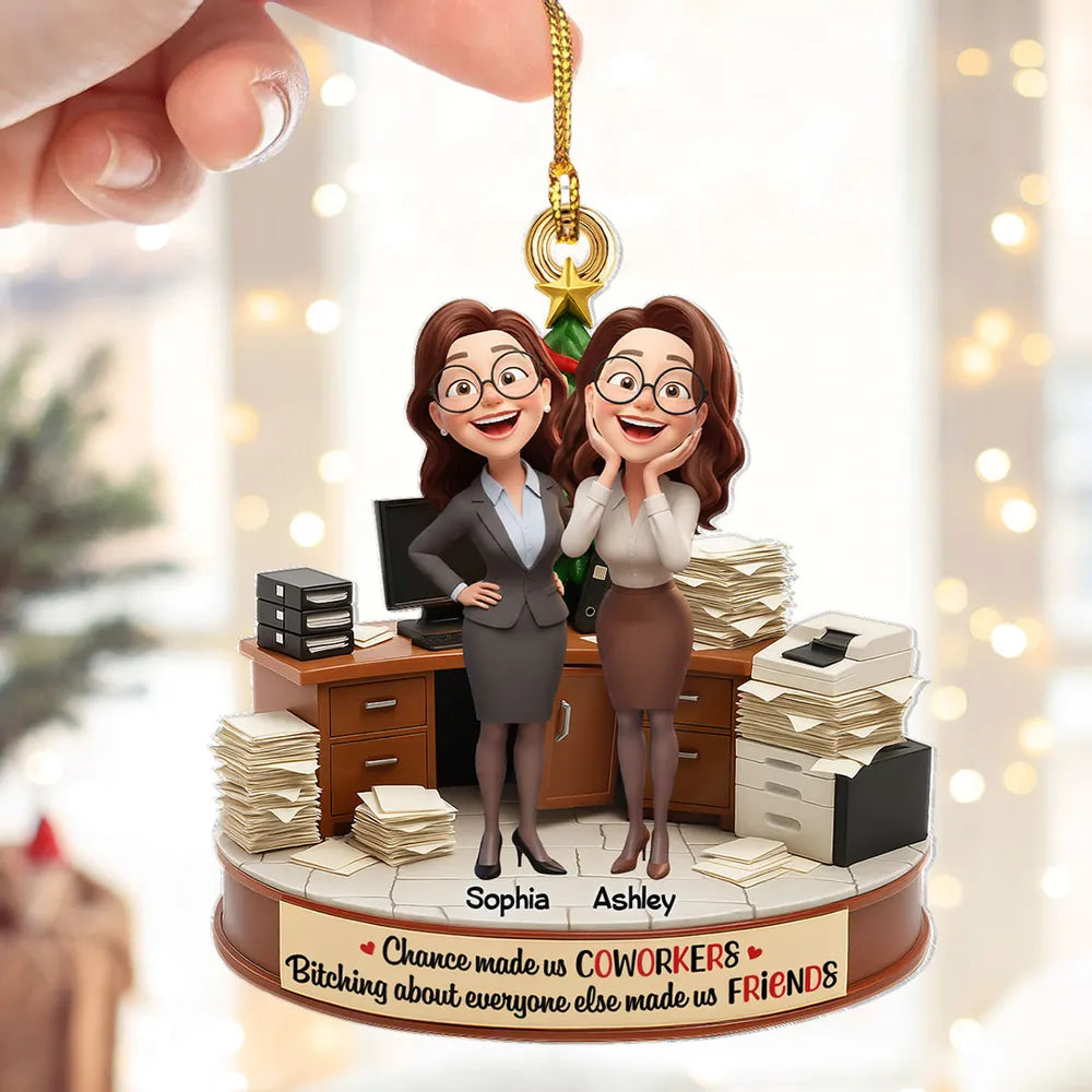 Chance Made Us Coworkers - Personalized Acrylic Ornament - Funny Christmas Gift for Work Bestie