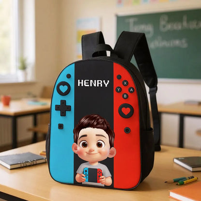Personalized Gamer Backpack for Boys Girls, Back to School Backpack for Kids