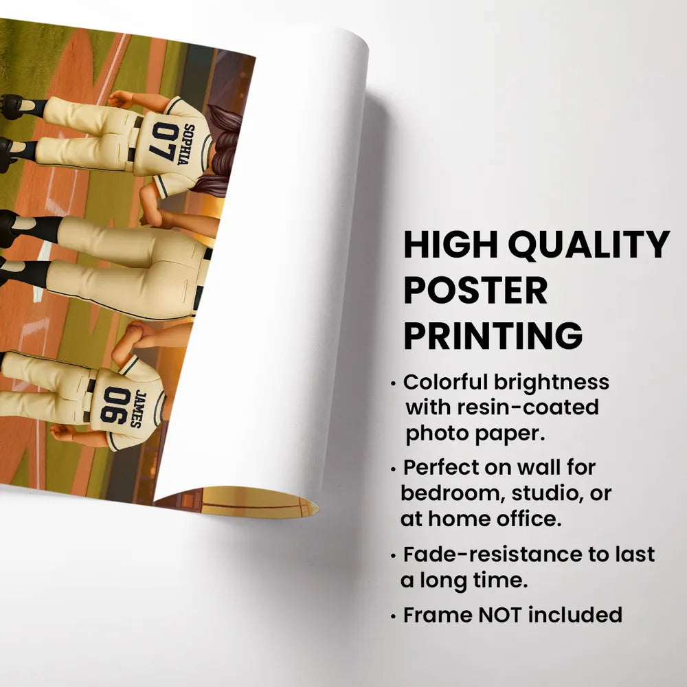 On The Field We Caught The Best Mom - Personalized Poster - Mother's Day Gift For Baseball Mom