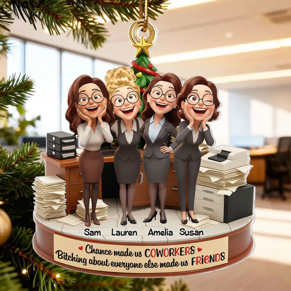 Chance Made Us Coworkers - Personalized Acrylic Ornament - Funny Christmas Gift for Work Bestie