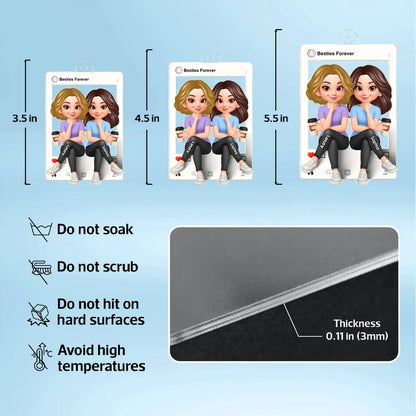 Besties Sisters Social Network Frame 3D Effect Personalized Acrylic Ornament