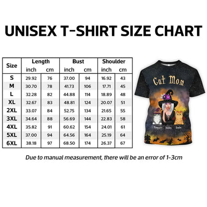 Pretty Witch Cat Mom Witchy Ombre Tie-Dye Pattern Personalized Shirt, Purrfect Costume for Cat Lover