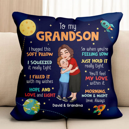 To My Granddaughter Grandson Personalized Pillow, Heartfelt Gift For Grandchildren From Grandma