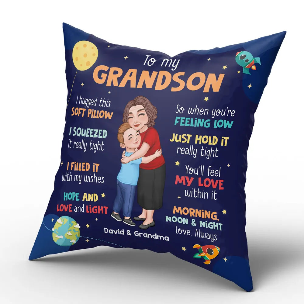 To My Granddaughter Grandson Personalized Pillow, Heartfelt Gift For Grandchildren From Grandma