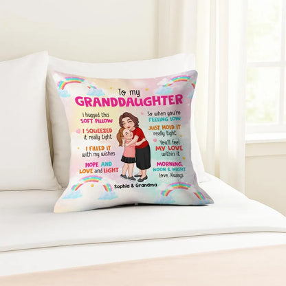 To My Granddaughter Grandson Personalized Pillow, Heartfelt Gift For Grandchildren From Grandma