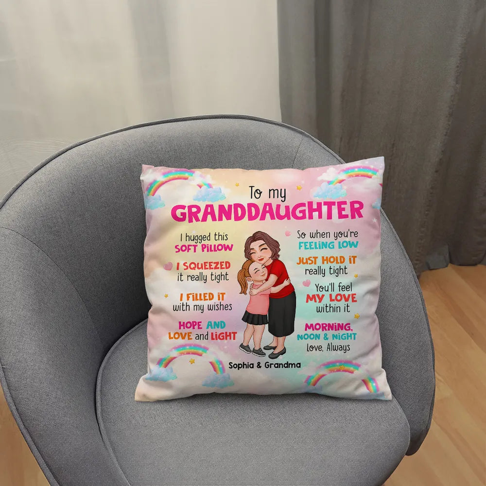To My Granddaughter Grandson Personalized Pillow, Heartfelt Gift For Grandchildren From Grandma