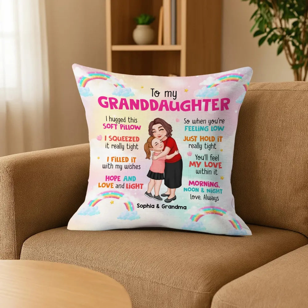 To My Granddaughter Grandson Personalized Pillow, Heartfelt Gift For Grandchildren From Grandma