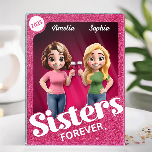 Besties Forever 3D Effect Toy Box - Personalized Custom Shaped Acrylic Plaque