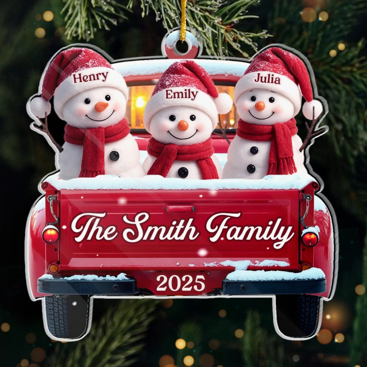 Custom Acrylic Ornament - Personalized Christmas Birthday Gifts For Mom, Dad, Kids - Family Sleigh Vibes