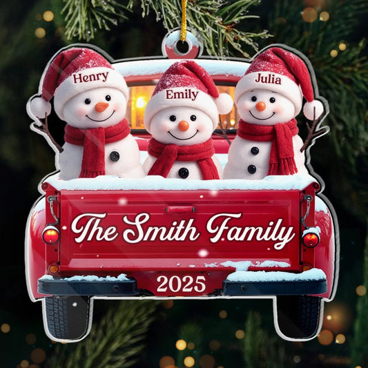 Custom Acrylic Ornament - Personalized Christmas Birthday Gifts For Mom, Dad, Kids - Family Sleigh Vibes