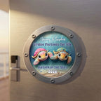 Happy Sailing Turtle Couple 2D Flat - Personalized Cruise Ship Door Magnet - Cruise Trip Decoration