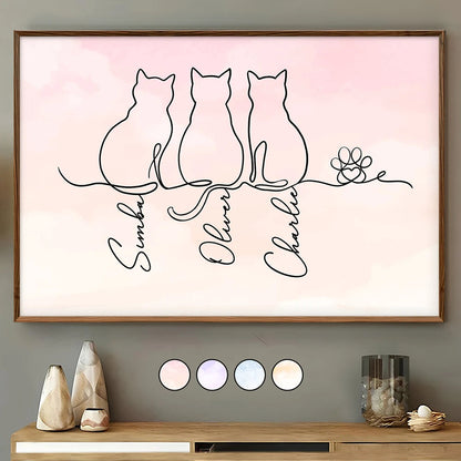 Adorable Cat Line - Personalized Poster