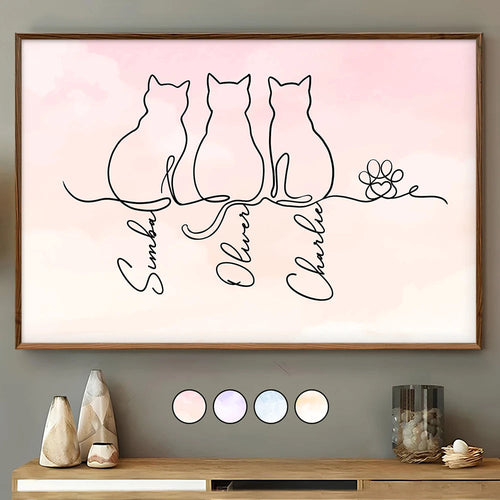 Adorable Cat Line - Personalized Poster