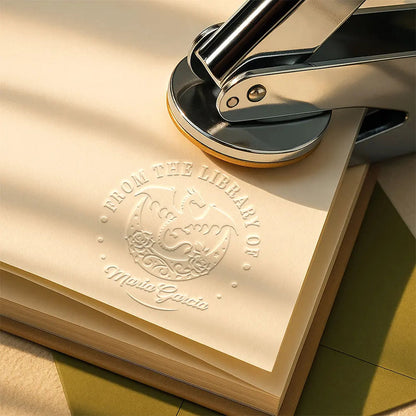 From The Library Of Book Dragon - Personalized Embosser Stamp