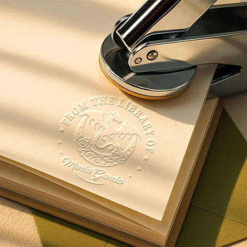 From The Library Of Book Dragon - Personalized Embosser Stamp
