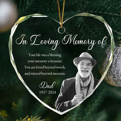 Custom Photo Memorial Ornament, Dad Mom Remembrance Christmas Ornament, Memorial Day Heart Acrylic Ornament, Mom Loss, Loss of Father Gift
