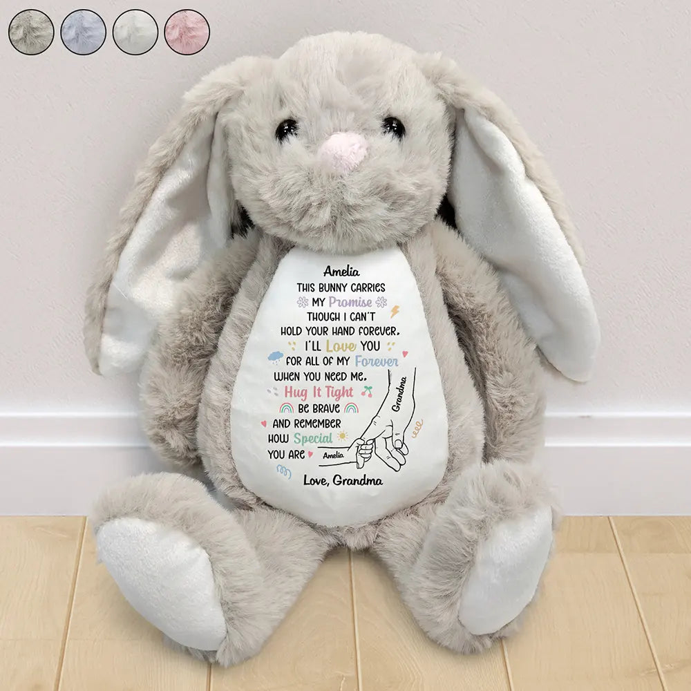 Grandma's Promise To Hold Your Hand Tight - Personalized Soft Toy Bunny