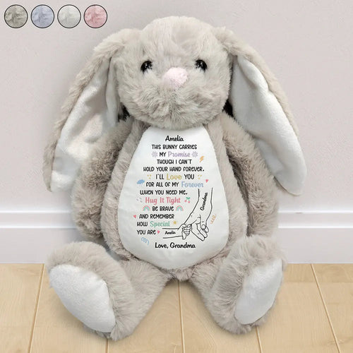 Grandma's Promise To Hold Your Hand Tight - Personalized Soft Toy Bunny