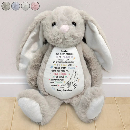 Grandma's Promise To Hold Your Hand Tight - Personalized Soft Toy Bunny